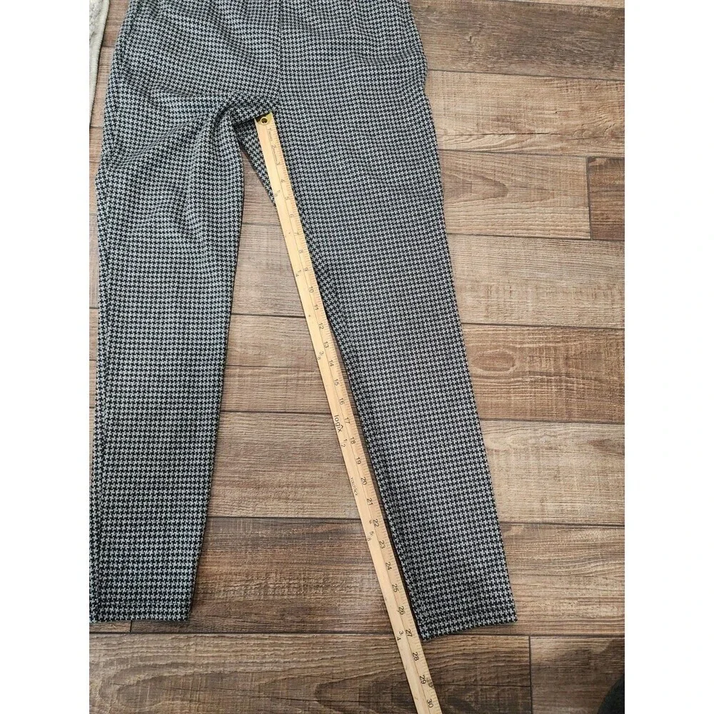 Ann Taylor Loft Marisa Skinny Pants Womens M Black White Geometric Casual Career